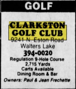 Clarkston Golf Club - Jul 27 1990 Ad